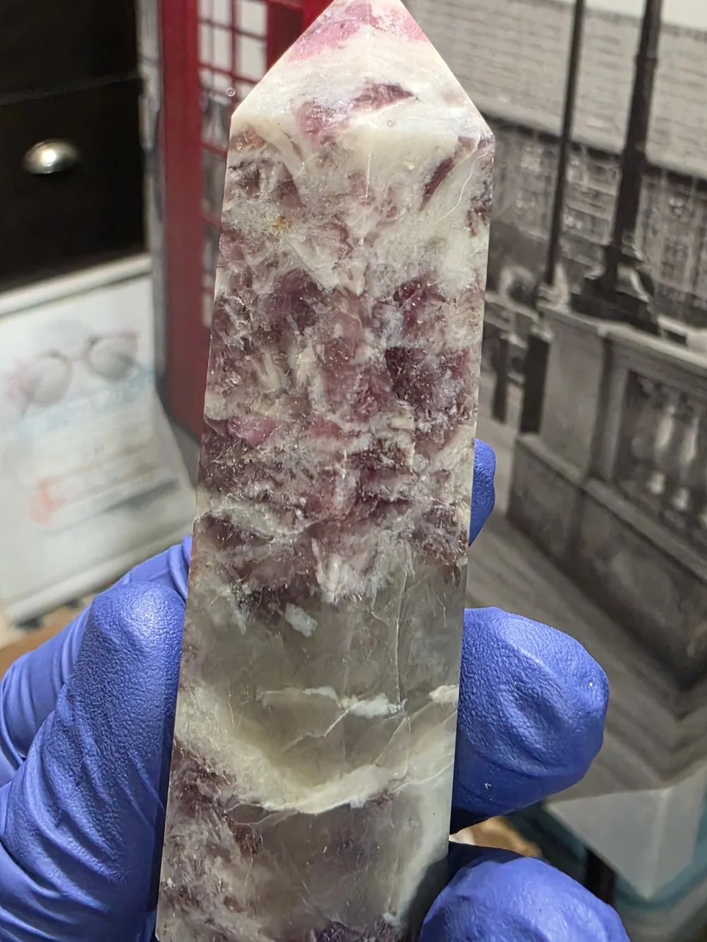 Pink tourmaline tower, also known as a Rubellite tower